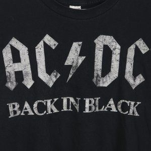 AC/DC Back in Black Tee with THICK GRAPHIC PRINT LETTERING VINTAGEAlstyle XL